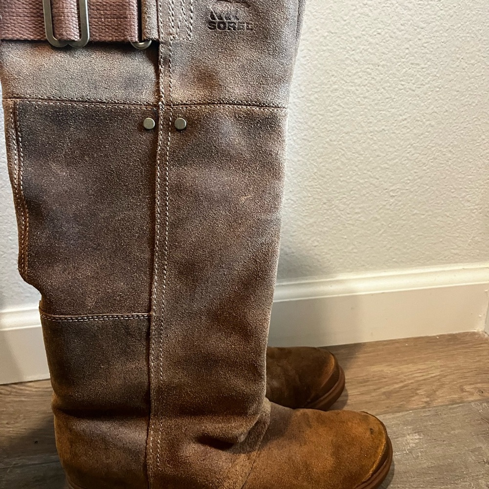 Sorel Tan Suede Knee-High Boots